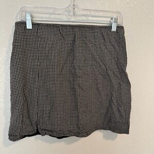 American Eagle Black and White Checkered Plaid Mini Skirt
